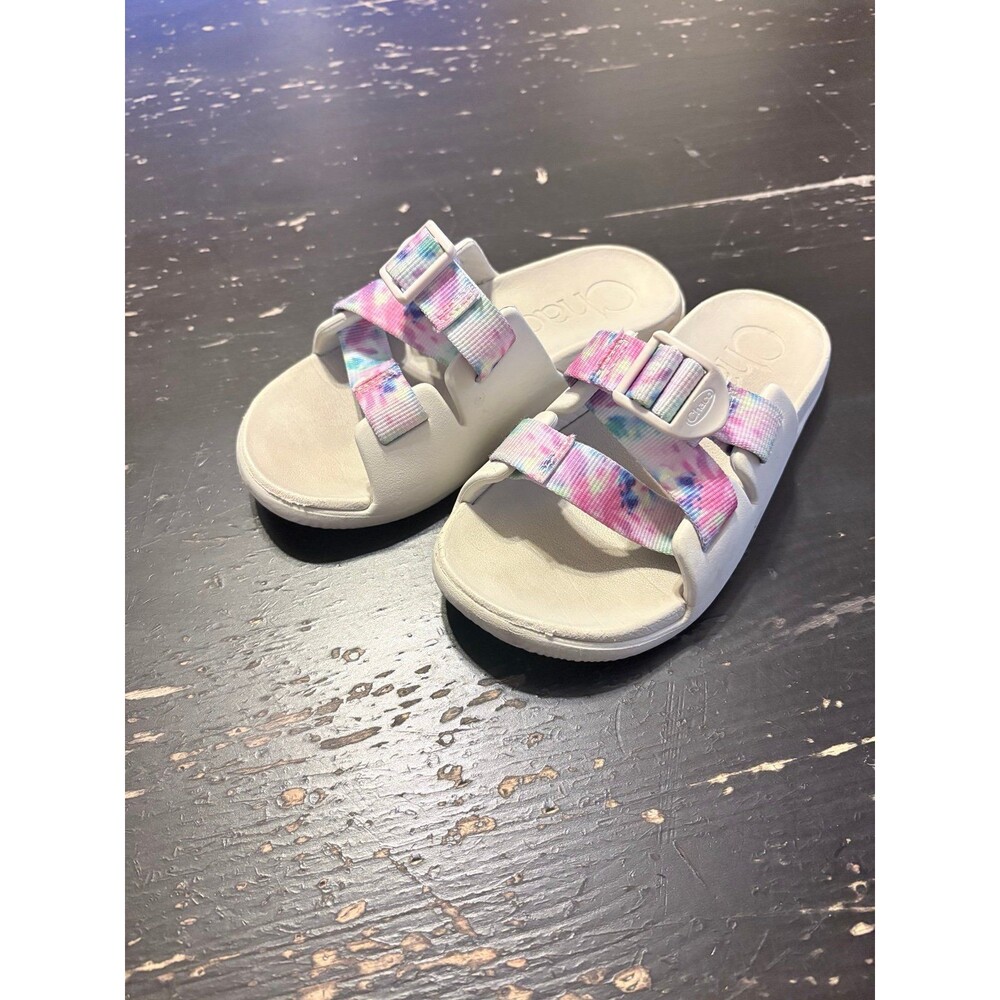 Chacos Chillos Tye Dye Colorful Gray Slides Sandals Kids Size 1